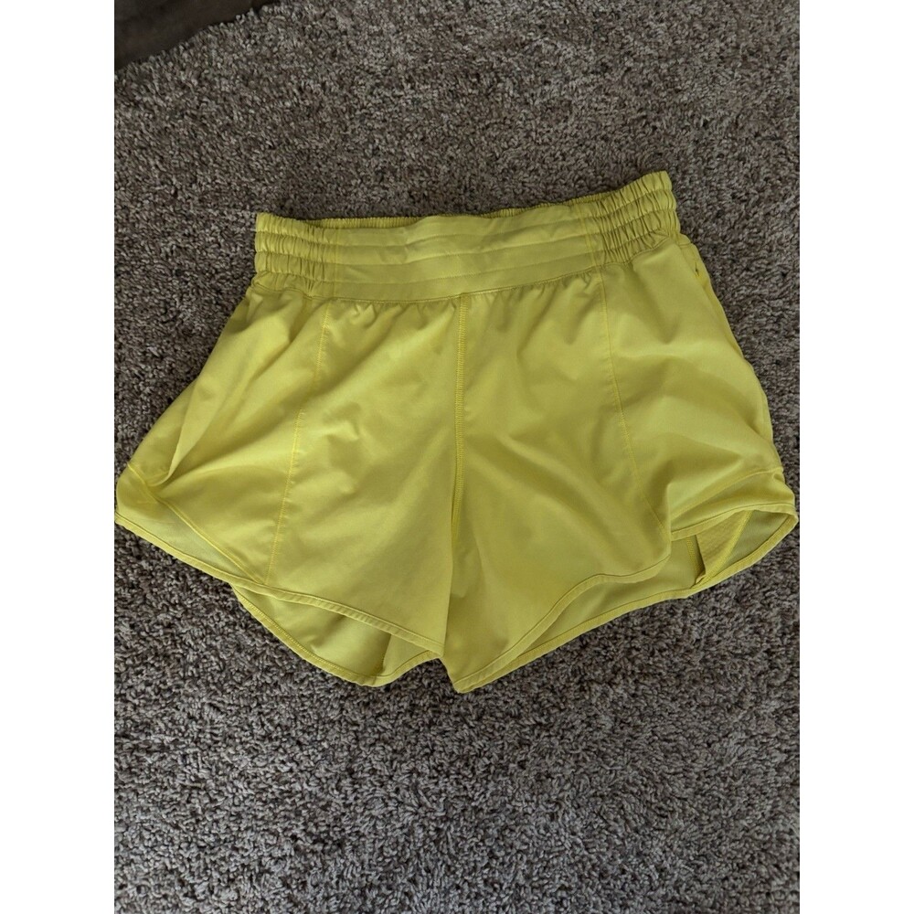 Lululemon Hotty Hot Short 4 inch Yellow  See Measurements Approx Size 4